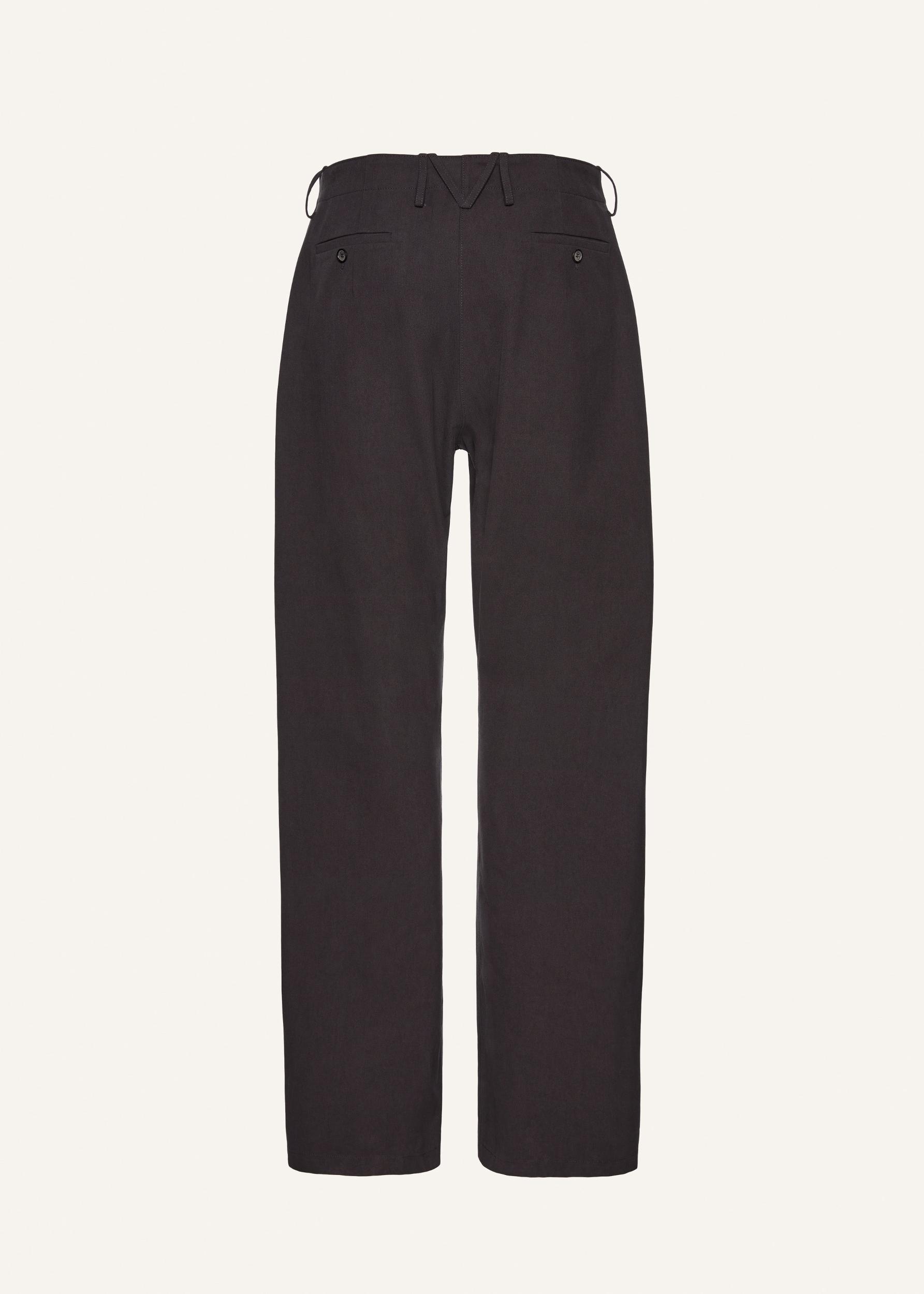 Wide-leg cotton trousers in grey Product Image