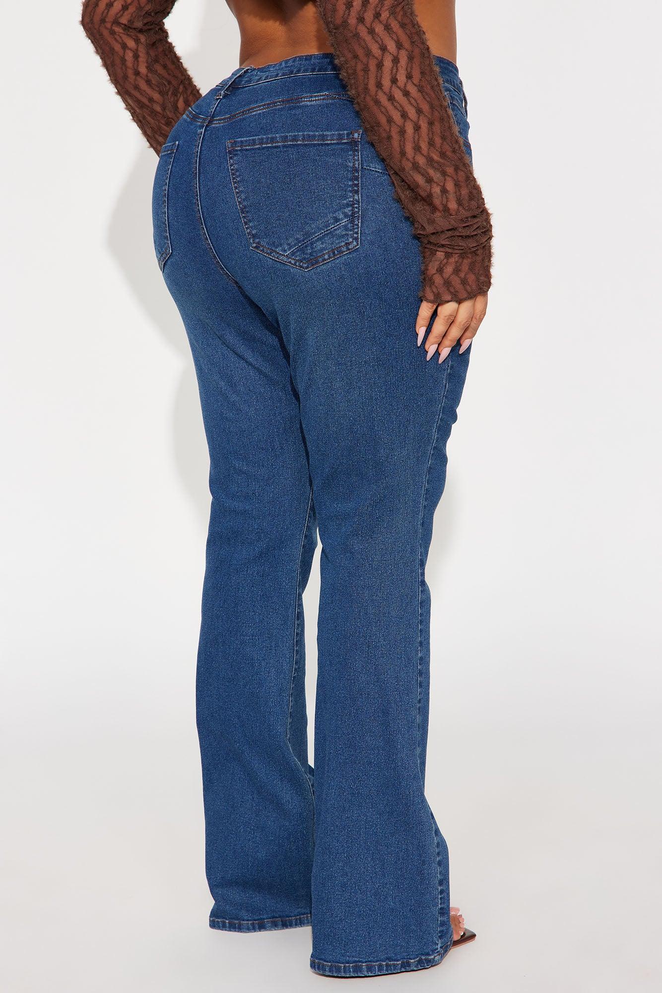Vibe Check Curvy Stretch Bootcut Jeans  - Dark Denim Product Image