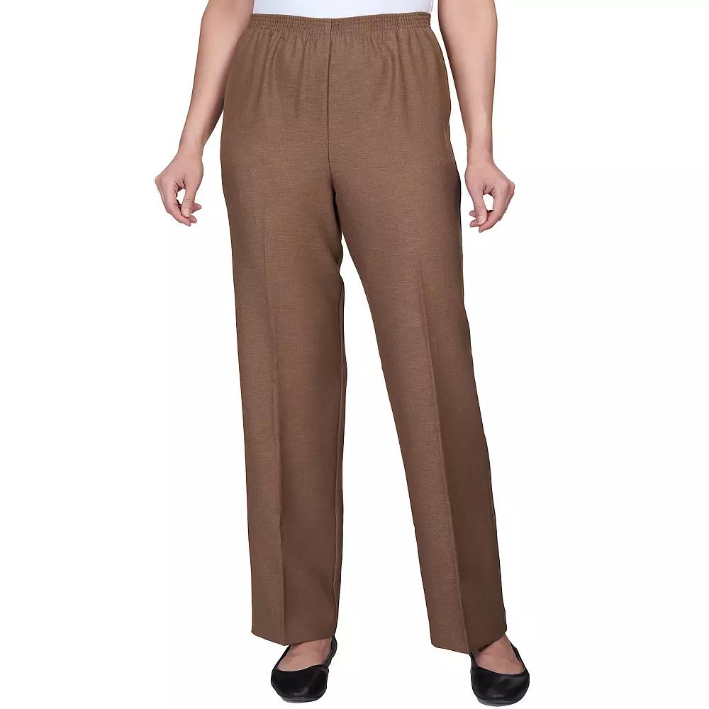 Petite Alfred Dunner Classic Pull-On Straight-Leg Pants, Women's,  Product Image