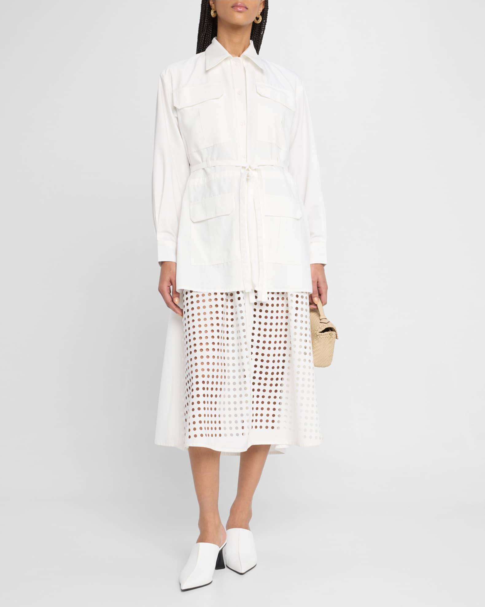 Eleanor Cutout Tie-Waist Midi Shirtdress Product Image