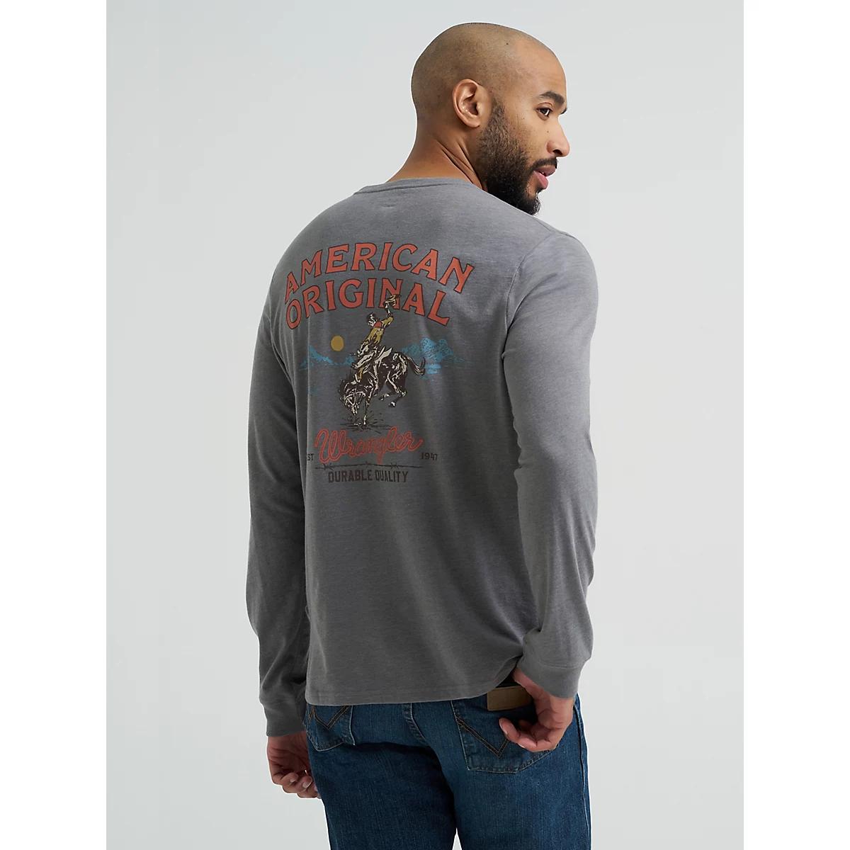 Men's Wrangler Bucking Cowboy Back Graphic T-Shirt in Trenchcoat LLC Product Image