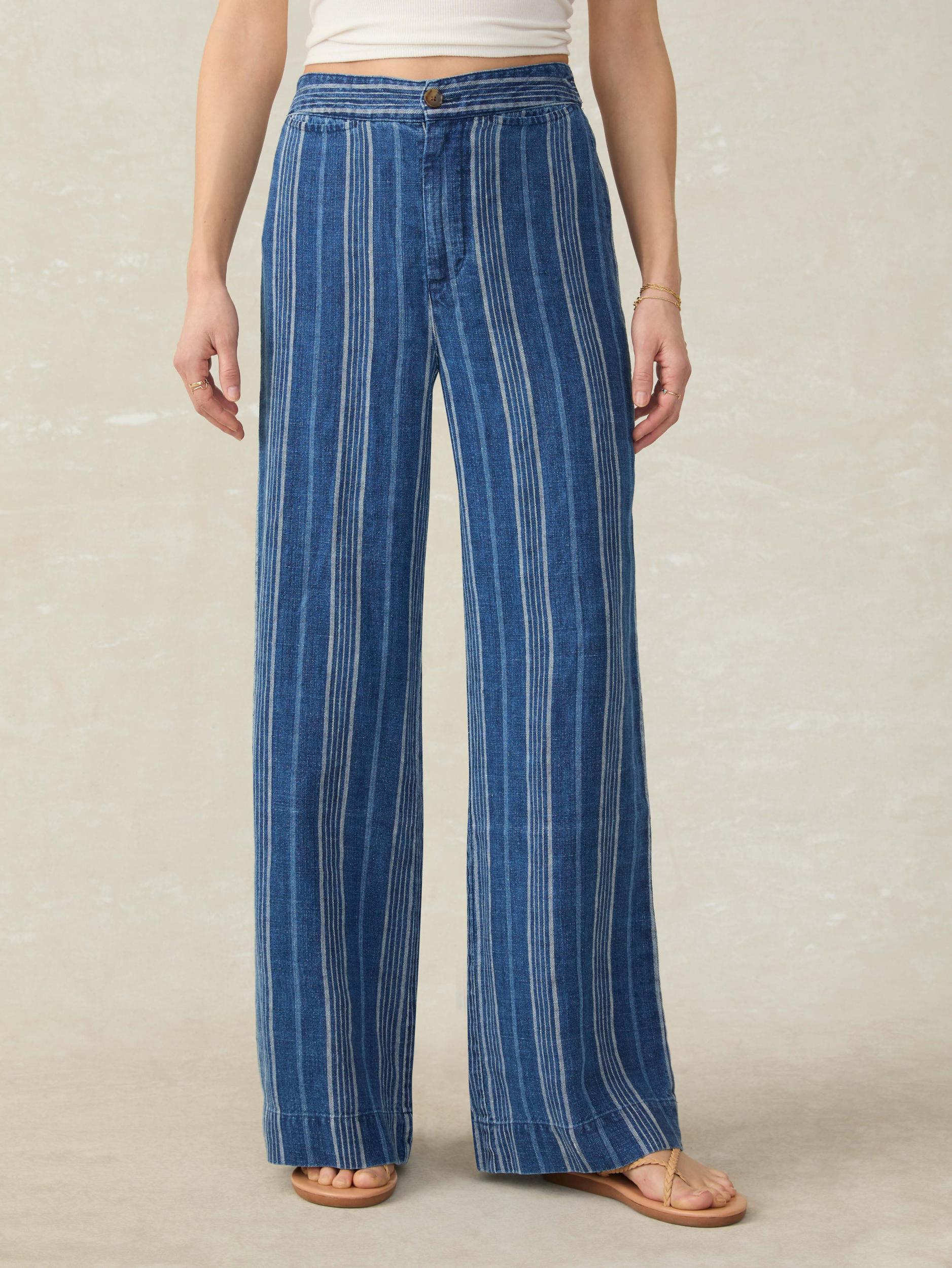 Sun Strider Linen Pant - Dockside Stripe Female Product Image