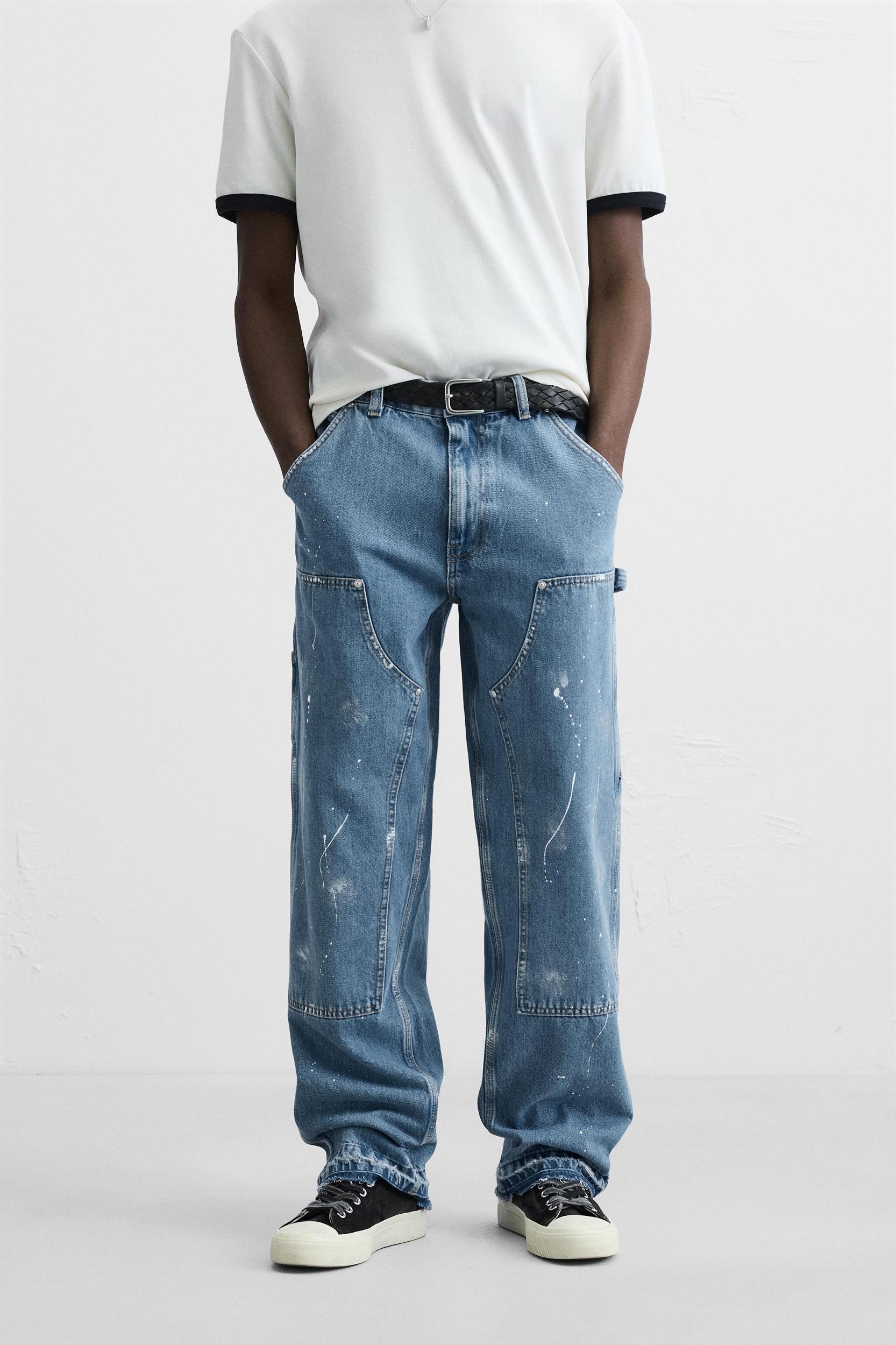 STRAIGHT FIT RIPPED CARPENTER JEANS Product Image