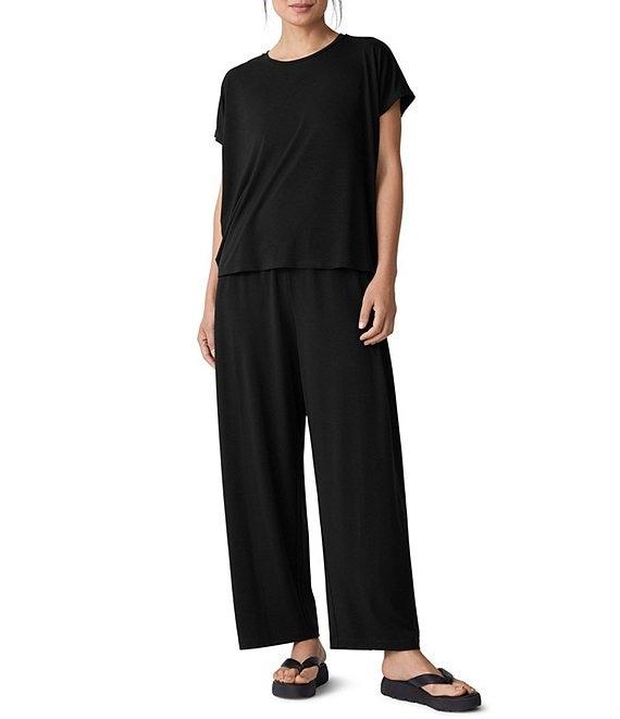 Eileen Fisher Jersey Knit Straight Ankle Pants Product Image