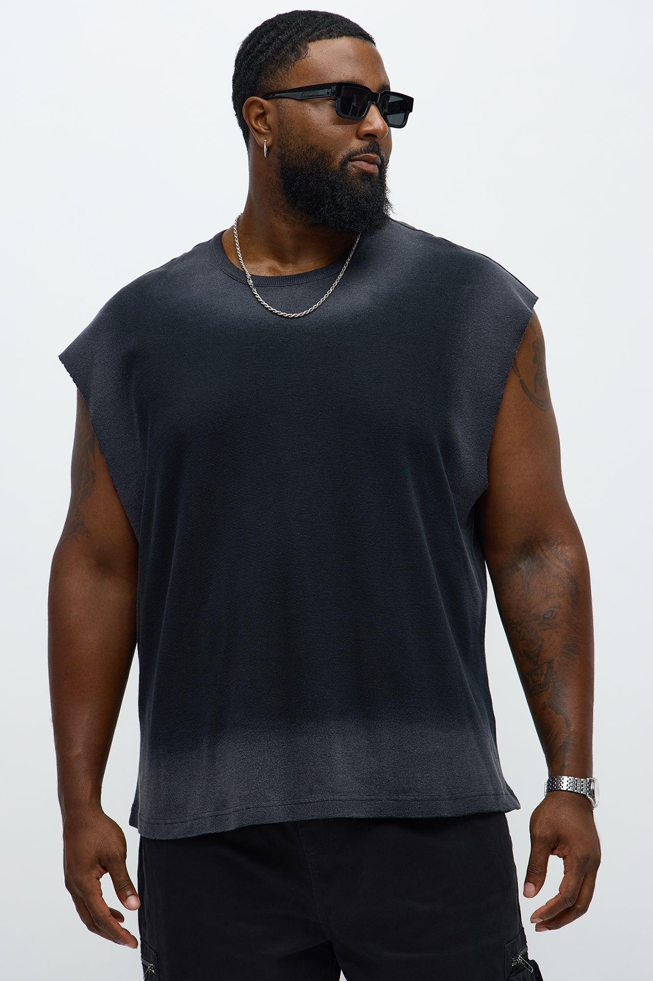 Relaxed Washed Muscle Tank - Gold/Black Male Product Image