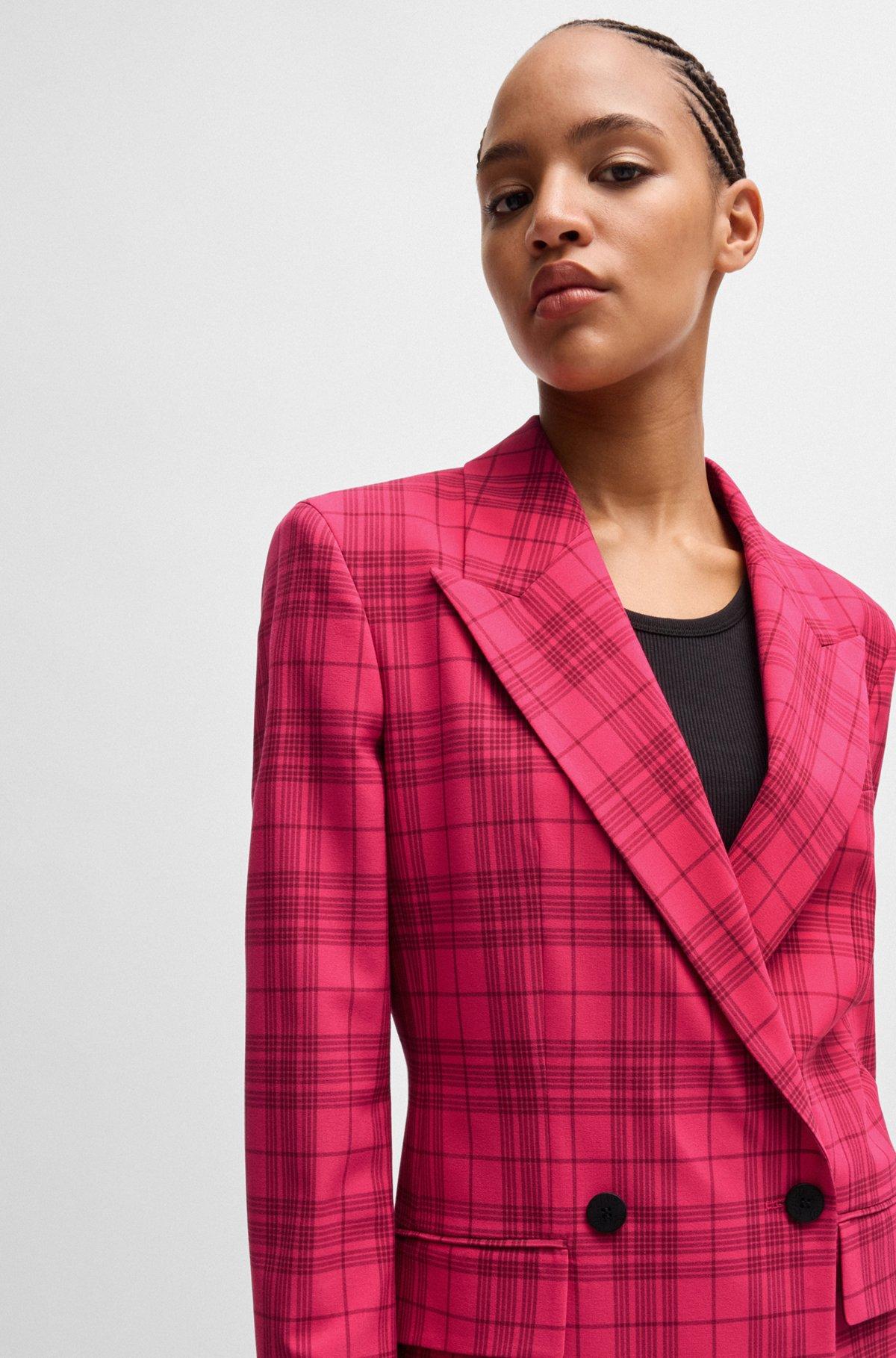 Slim-fit jacket in checked stretch material Product Image
