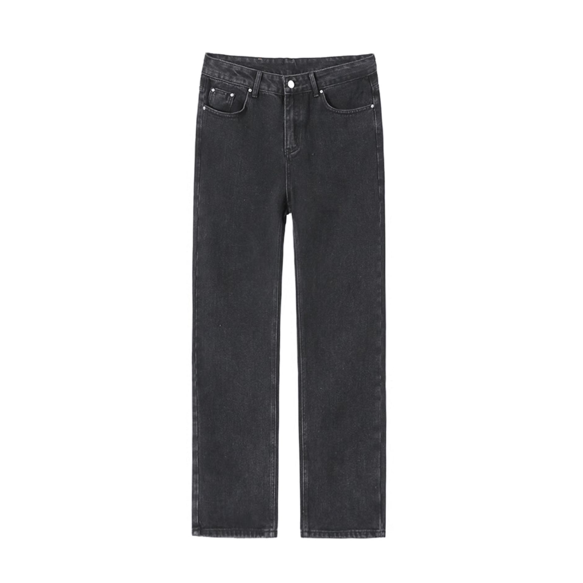 RT No. 7022 DARK GRAY STRAIGHT DENIM JEANS Product Image