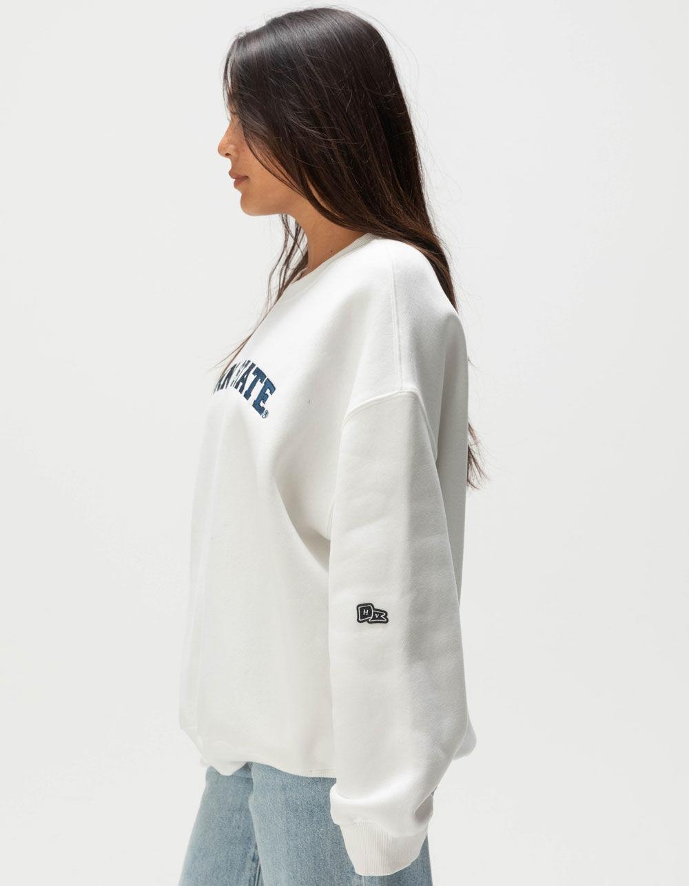 HYPE AND VICE Penn State University Womens Crewneck Sweatshirt - WHITE Product Image
