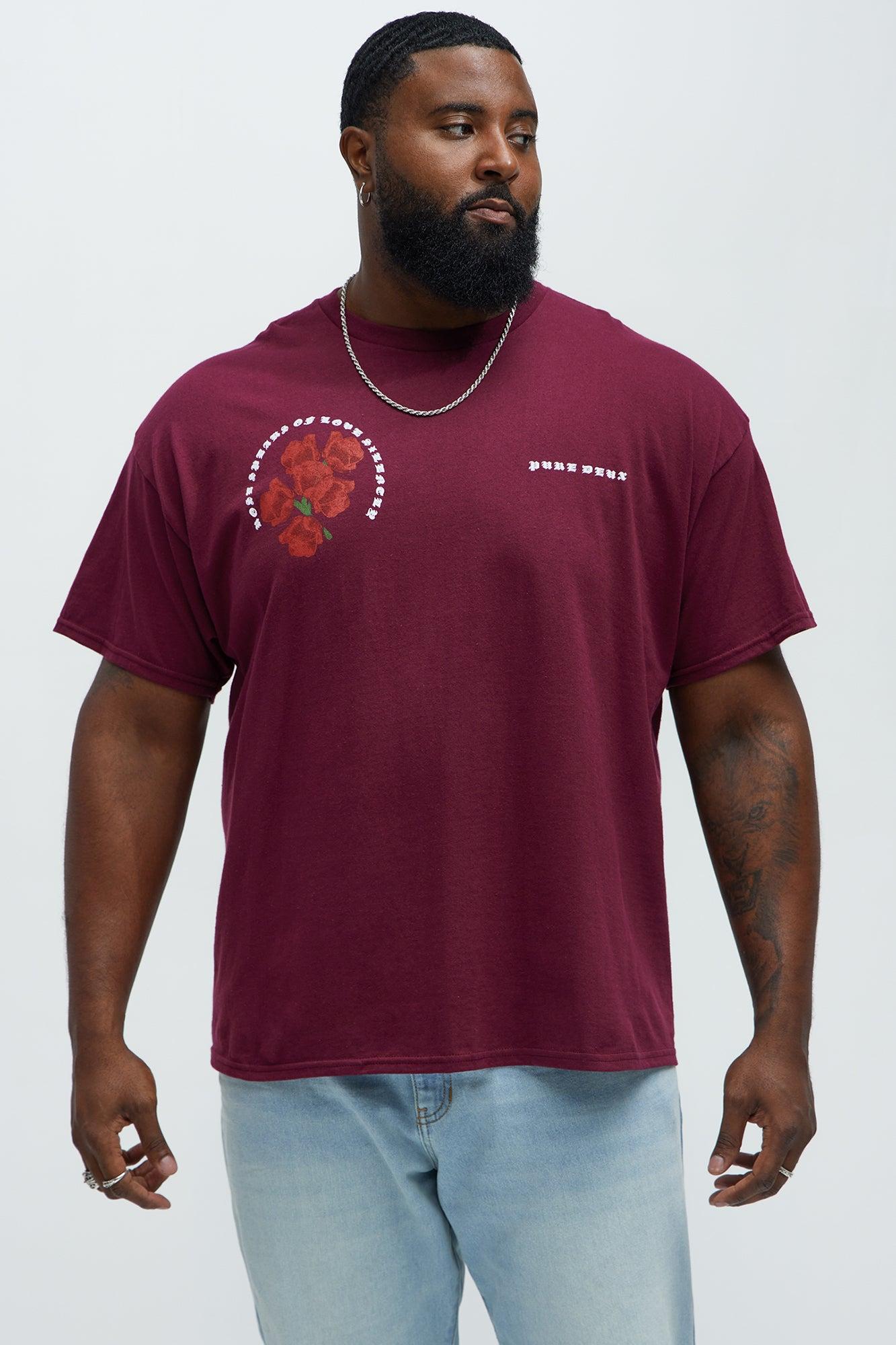 Silent Roses Short Sleeve Tee - Burgundy Product Image
