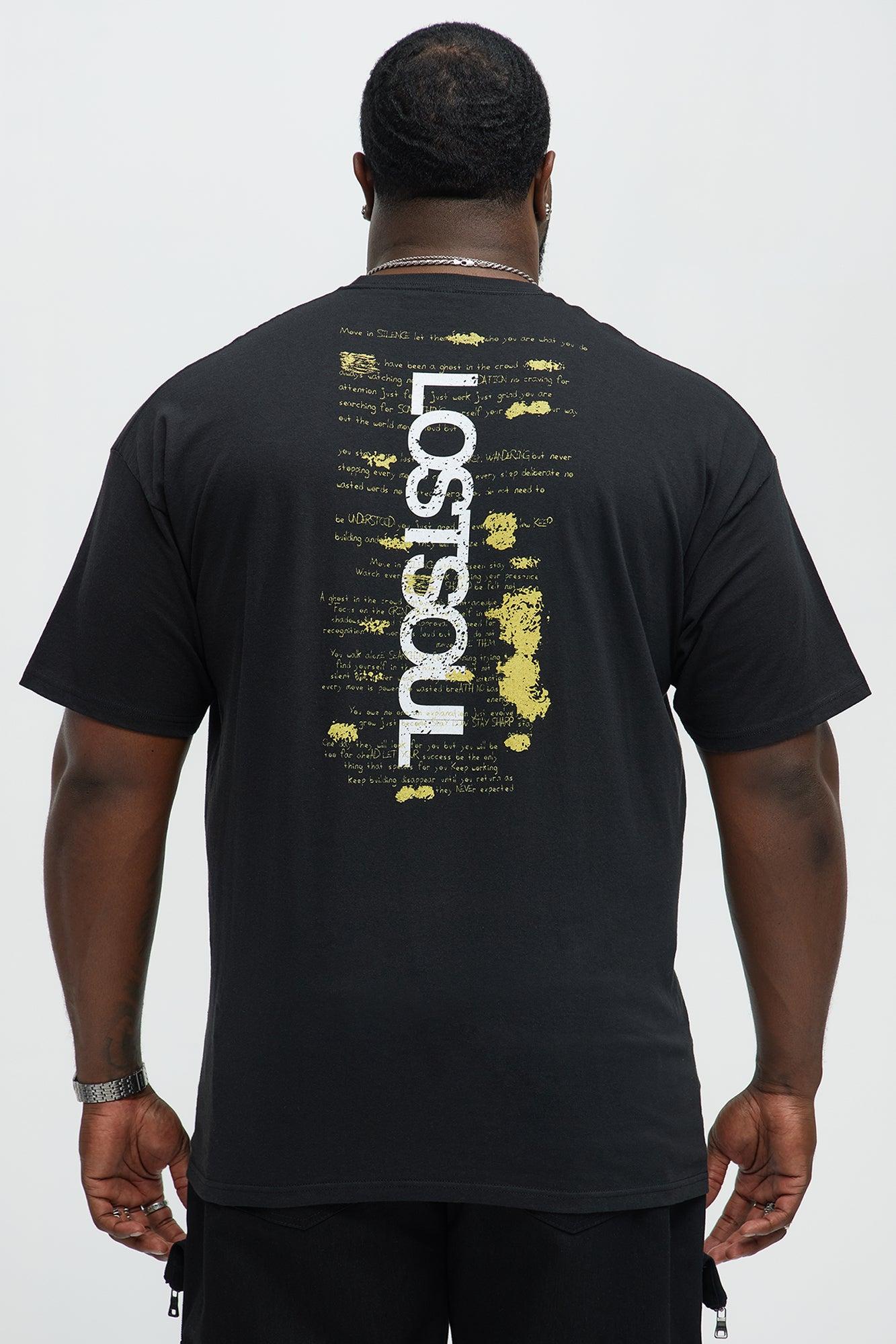 Lost Soul But Not Aimless Short Sleeve Tee - Black Male Product Image