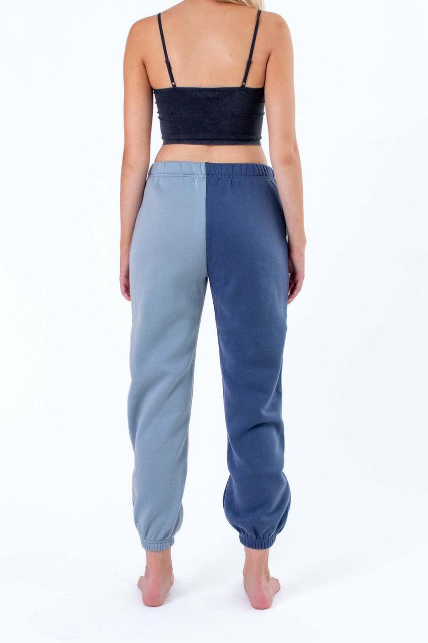 Blue Color Blocked Joggers Product Image