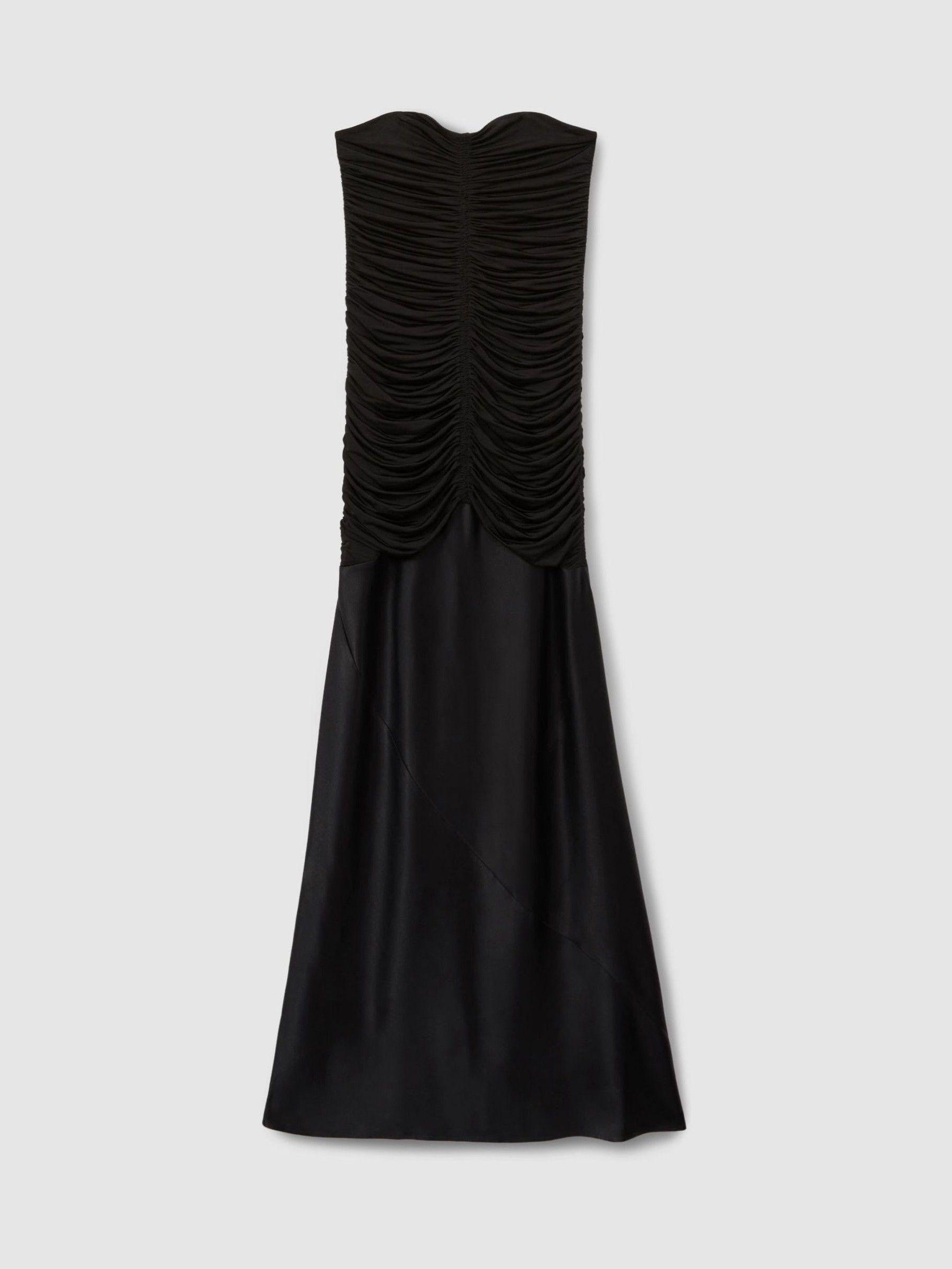 Selina Black Strapless Ruched Maxi Dress Product Image