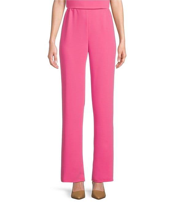 Caroline Rose Matte Crepe Pull-On Straight Leg Pants Product Image