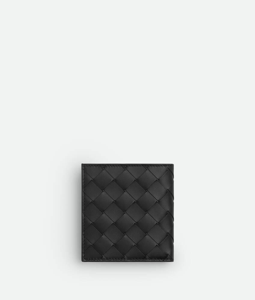 Men's Intrecciato Slim Bi-Fold Wallet in Black/madder brown Product Image