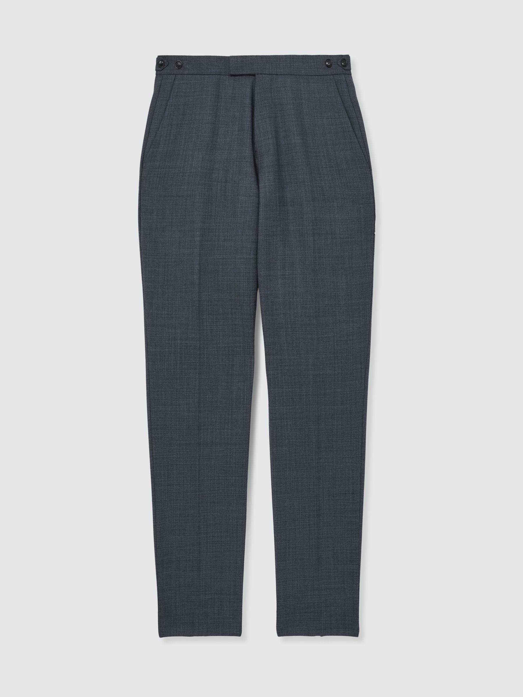 Regular-Fit Double-Breasted Sharkskin Wool-Blend Suit Blazer in Charcoal Grey Product Image