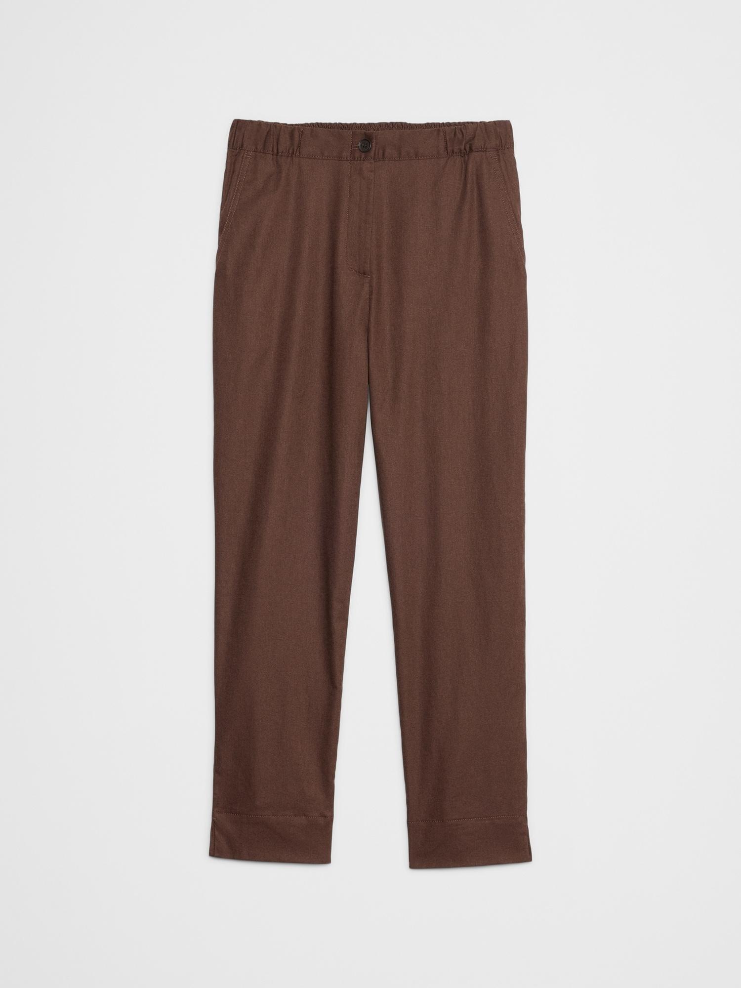 Tapered Linen-Blend Pull-On Pant Product Image