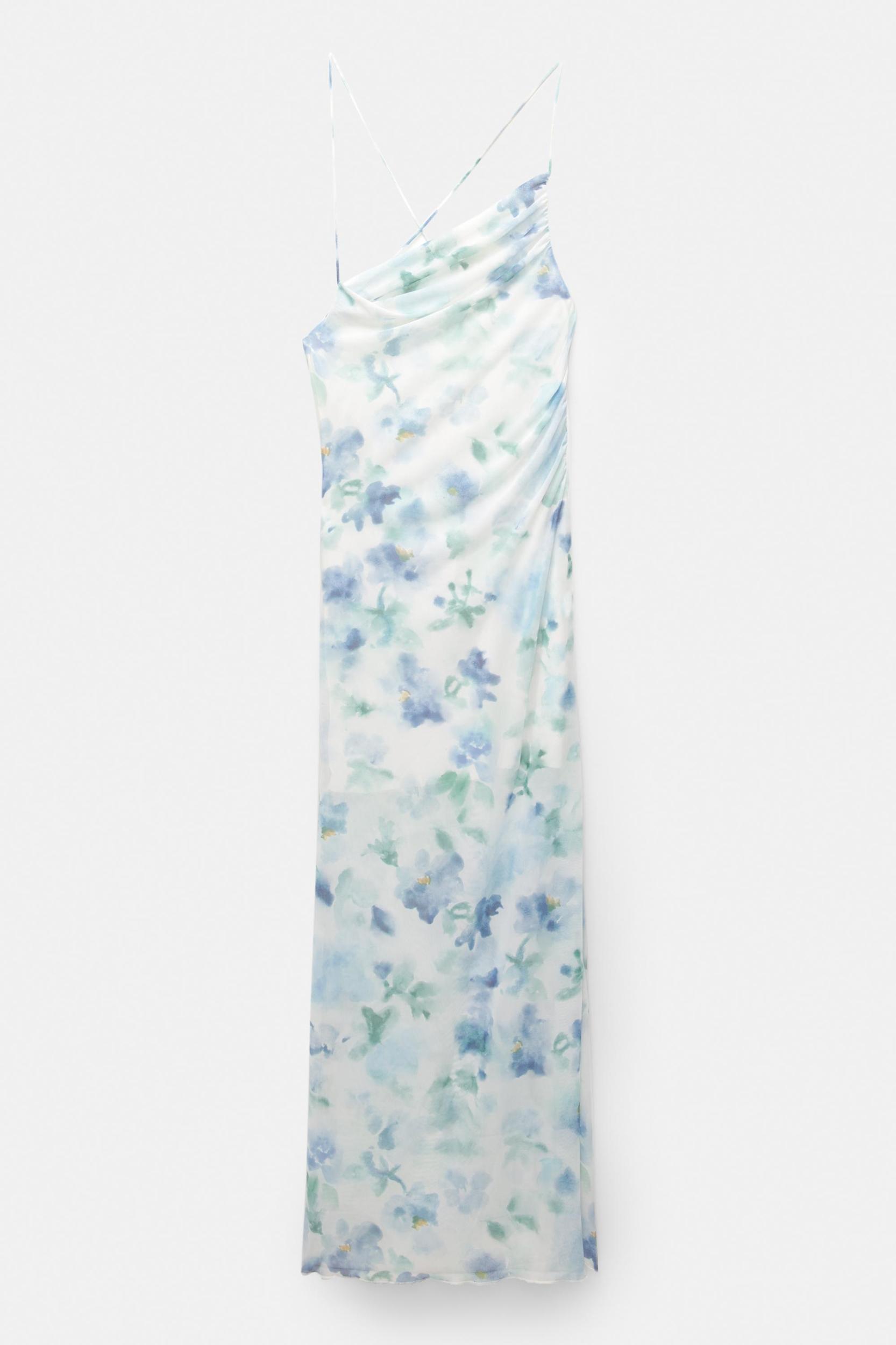 Blue floral midi dress Product Image
