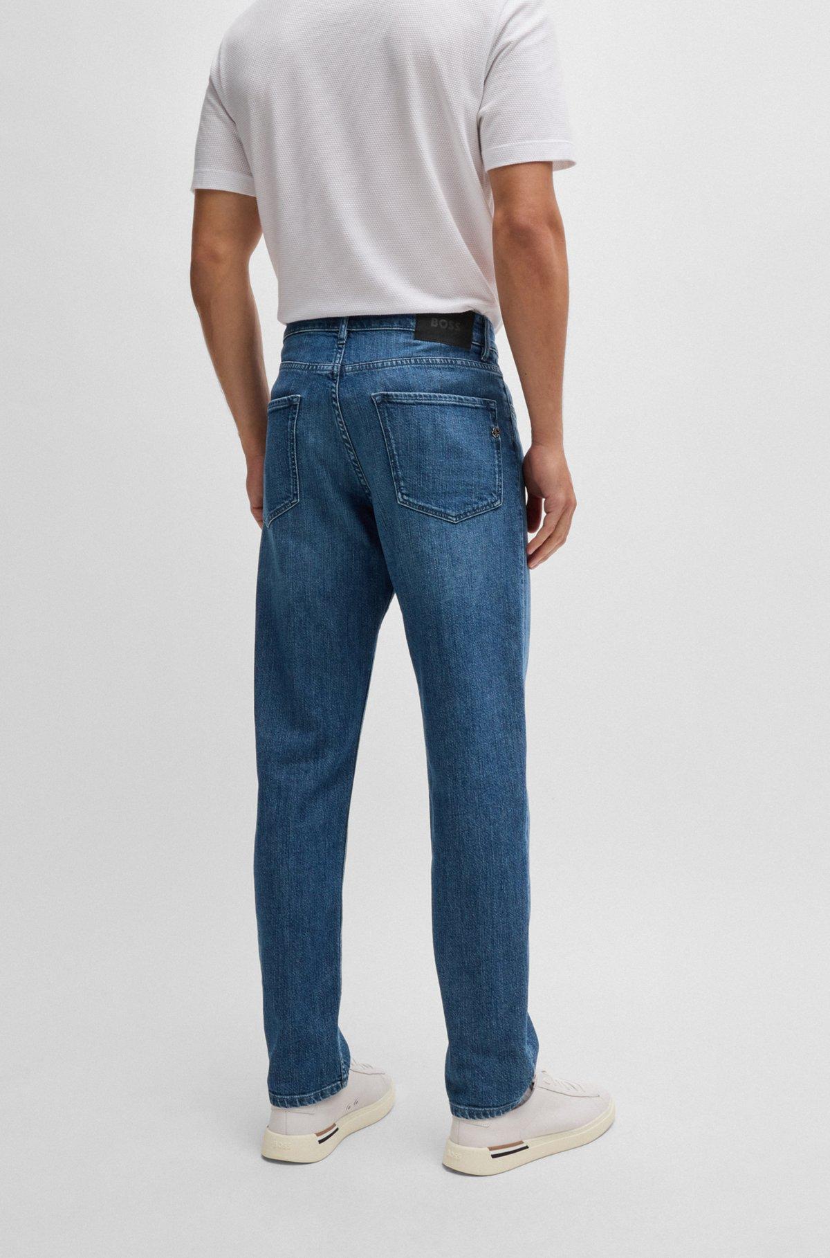 Regular-fit jeans in blue mechanical-stretch denim Product Image