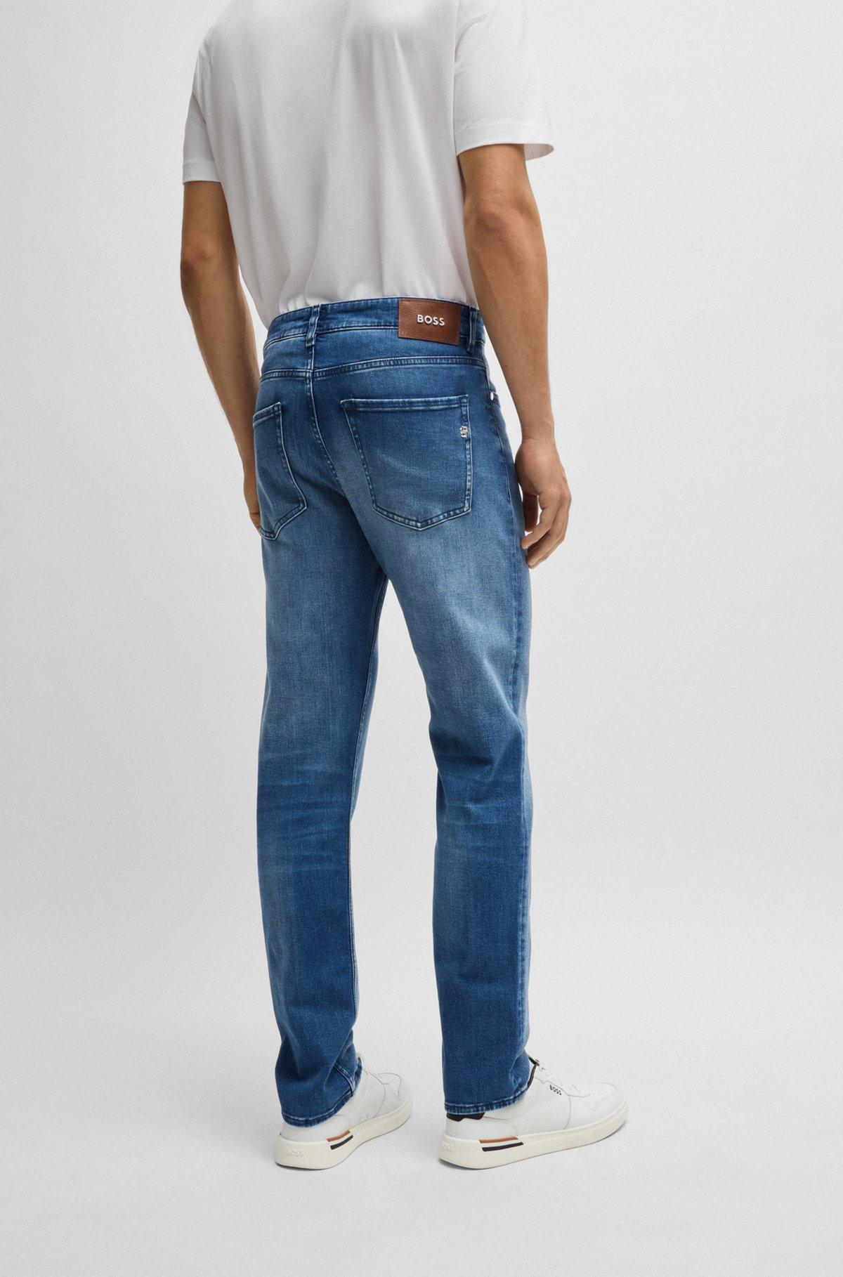BOSS - Delaware slim-fit jeans in super-soft blue denim - Blue Product Image