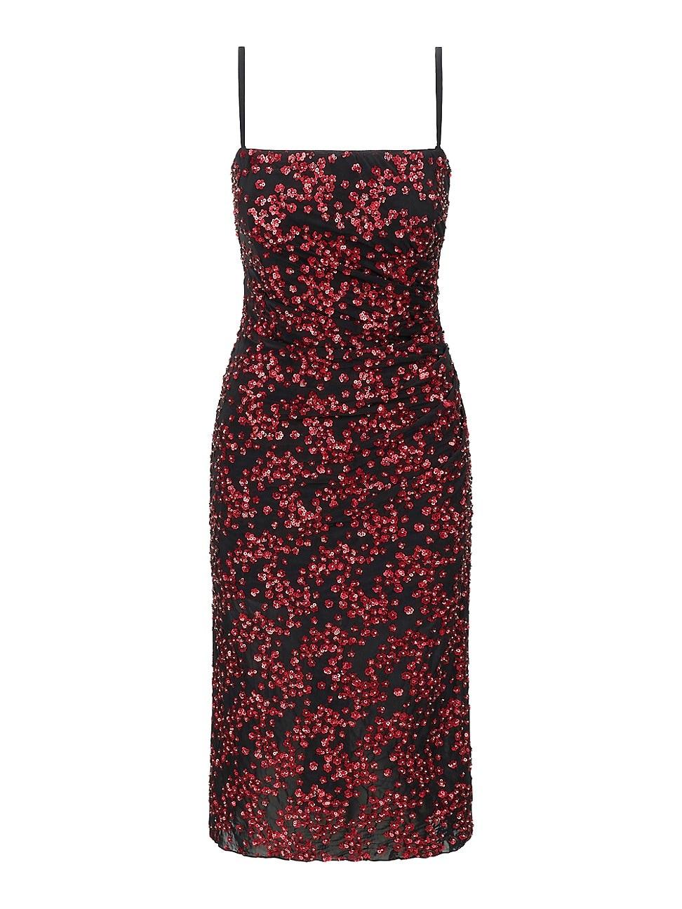 Womens Florentina Floral Sequined Midi-Dress Product Image