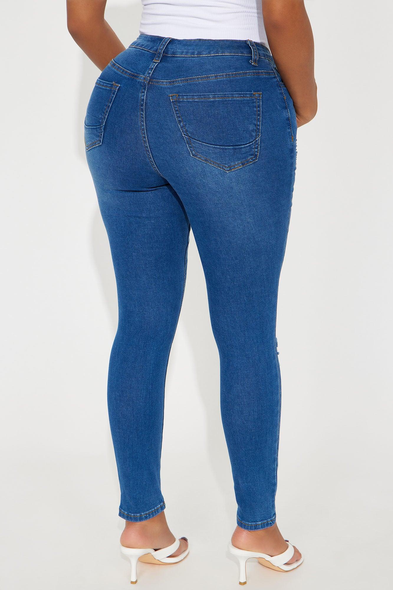 One And Done High Rise Ripped Skinny Jeans - Medium Wash Product Image