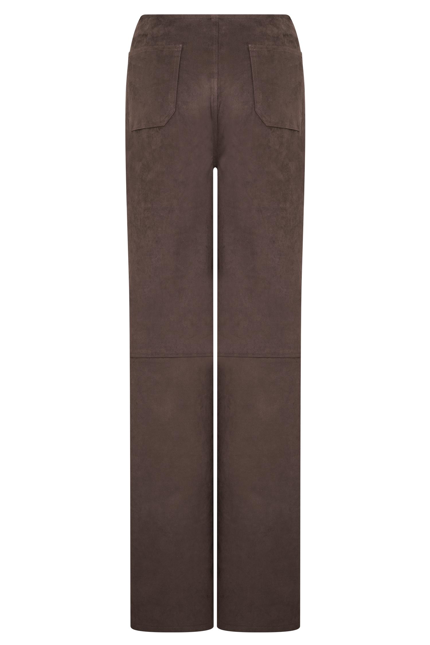 Logan Faux Suede Halter Top - Dark Chocolate Product Image