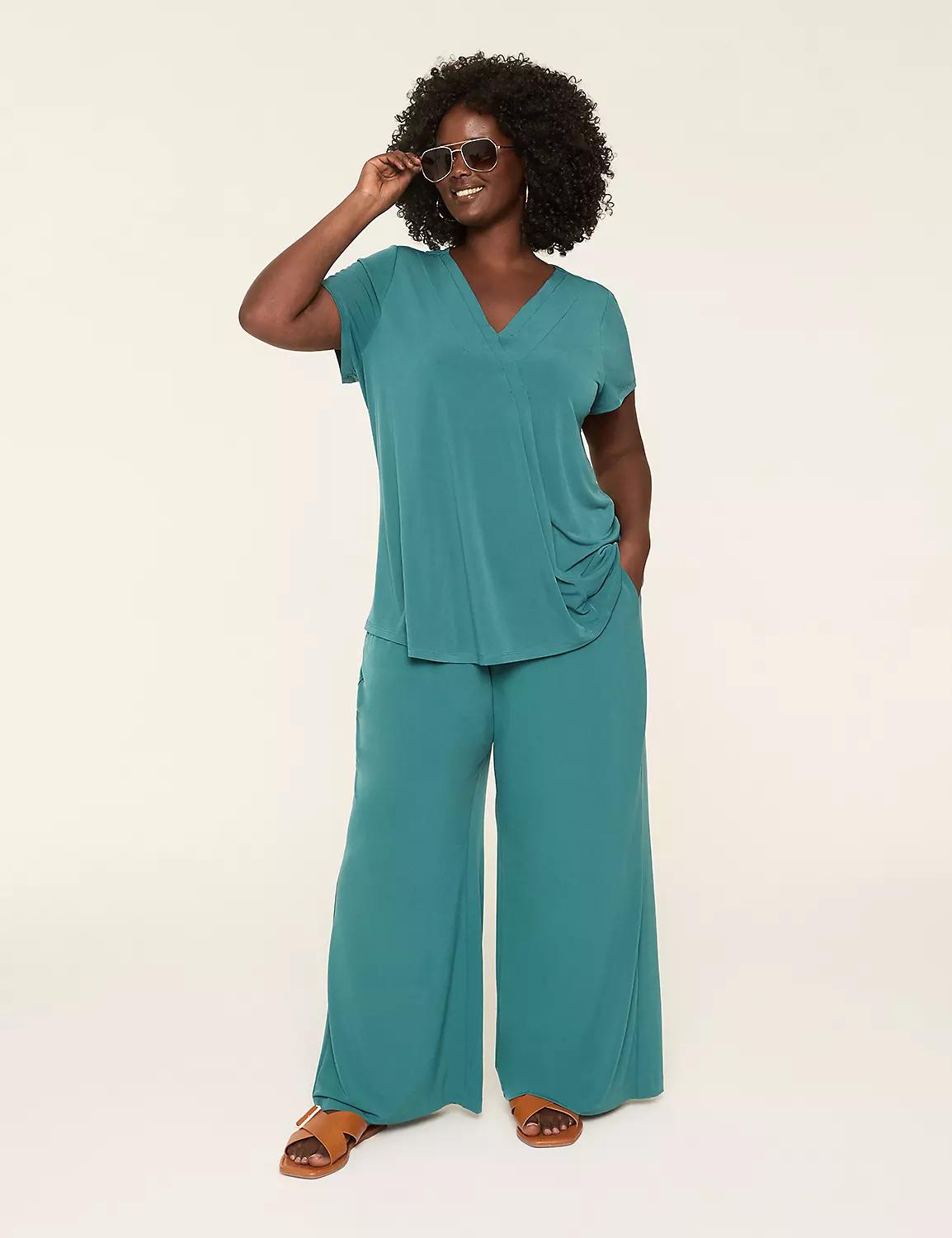 Matte Jersey Pull-On Wide Leg Pant Product Image