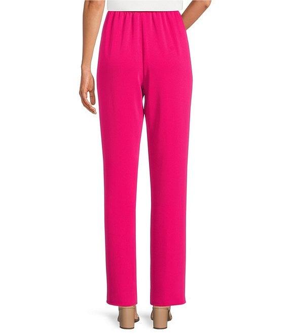 Caroline Rose Matte Crepe Pull-On Straight Leg Pants Product Image