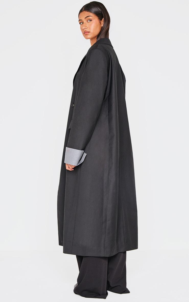 Black Tailoring Trim Trench Coat Product Image