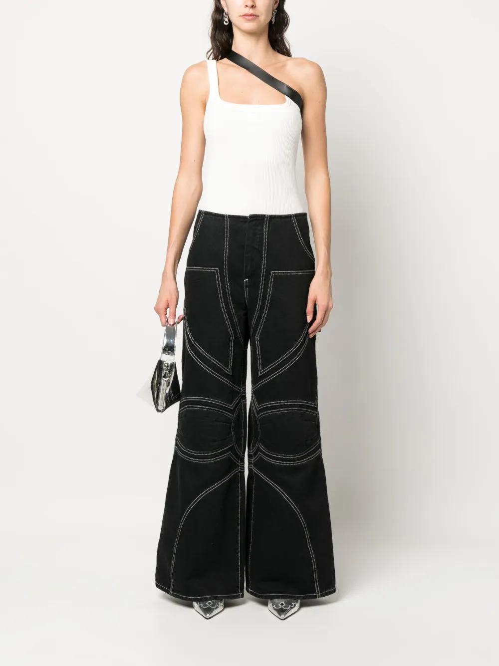 strap-detail ribbed tank top Product Image