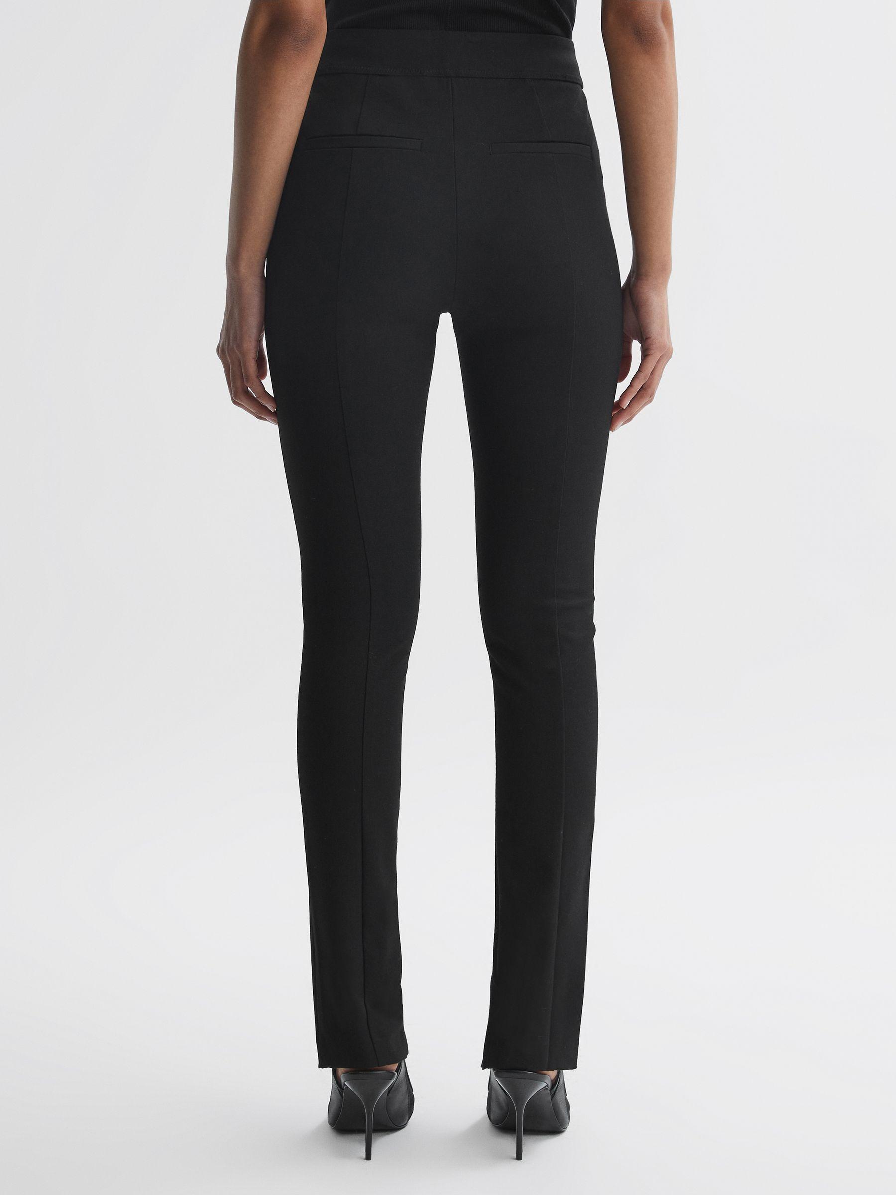 Skinny Fit Split Front Trousers in Black Product Image