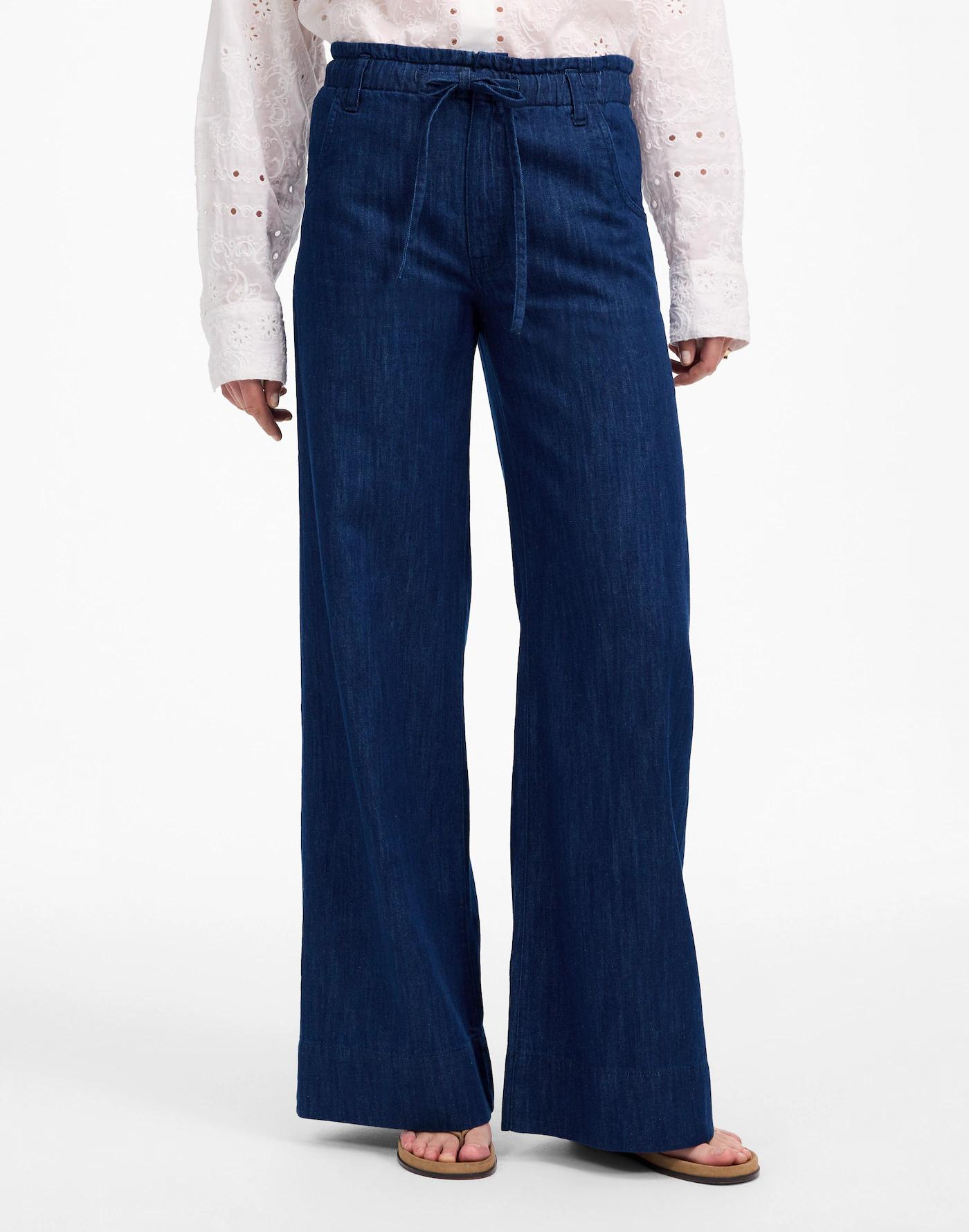 The Denim Pull-On Wide-Leg Pant Product Image