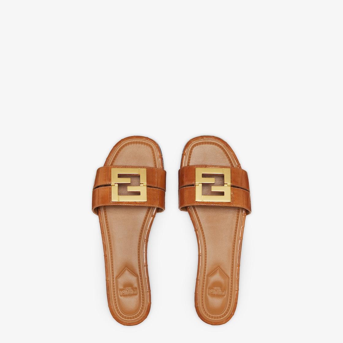 Fendi FFoldBeige eel leather sandals Product Image