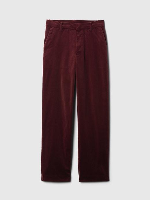 High Rise Velvet Straight Pants Product Image
