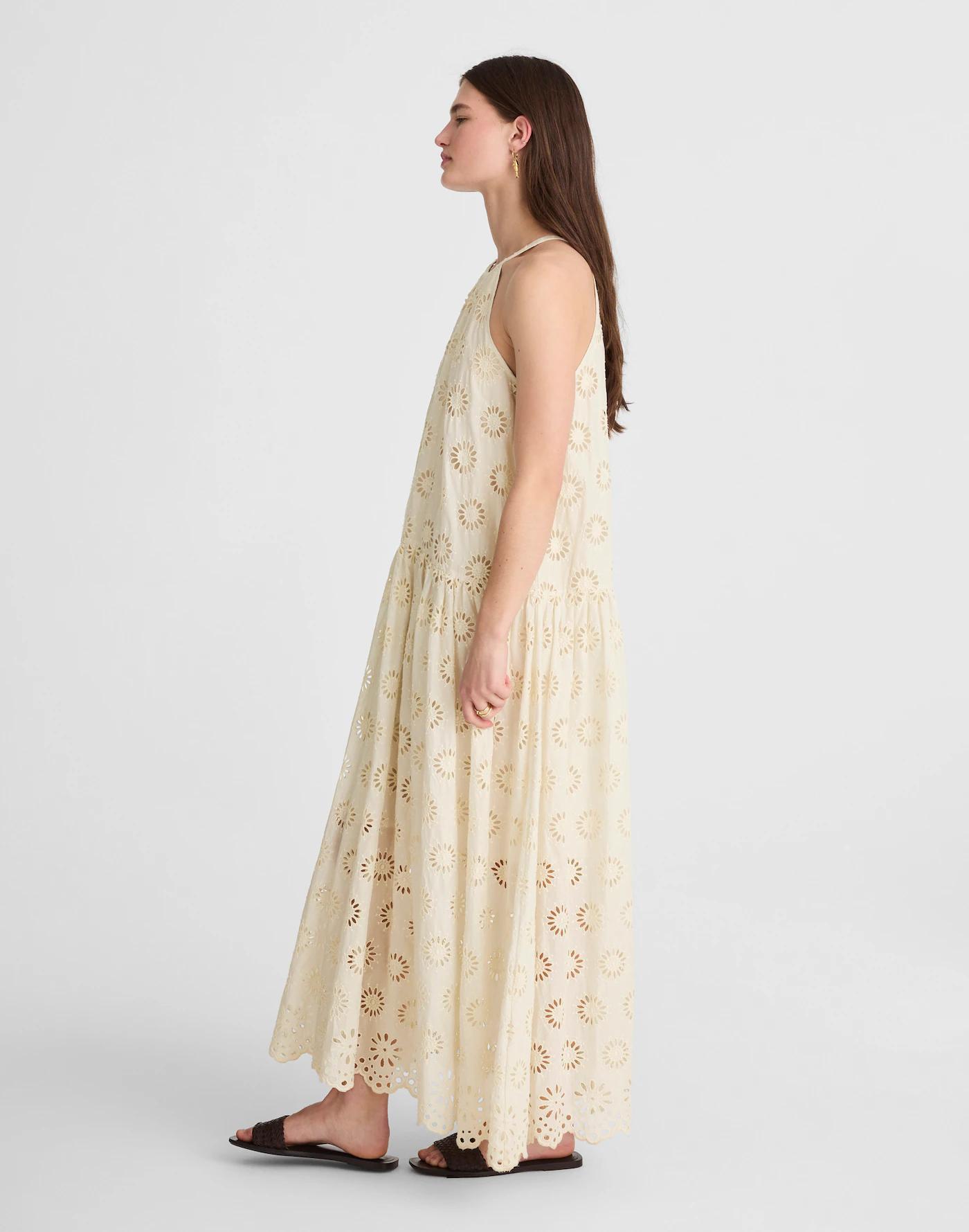 Embroidered Drop-Waist Maxi Dress Product Image