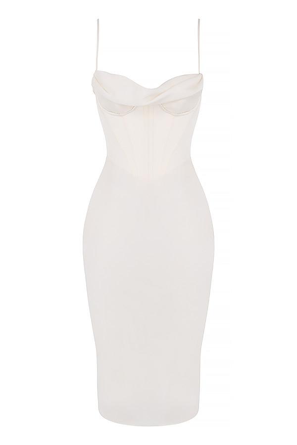 Myrna  ivory corset slip dress Product Image