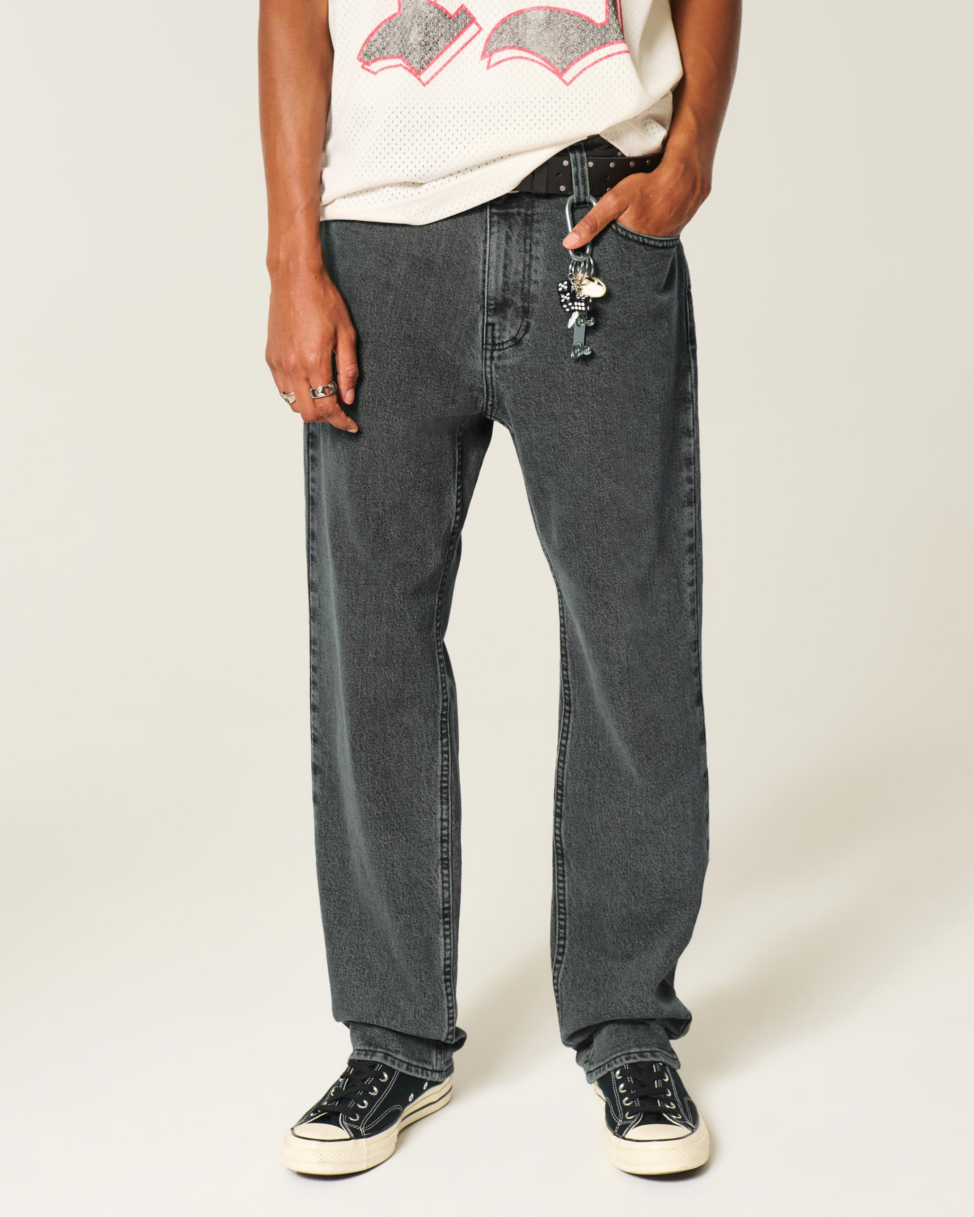 Washed Black Loose Jeans Product Image