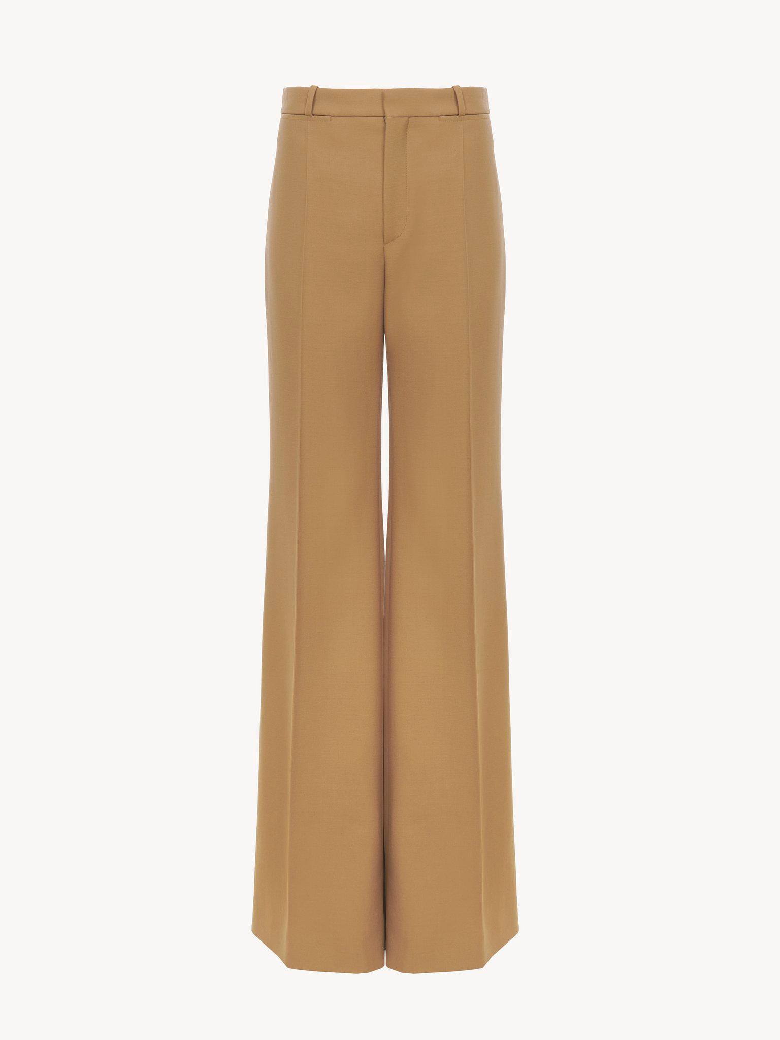 Flared tailored pants in wool grain de poudre Product Image