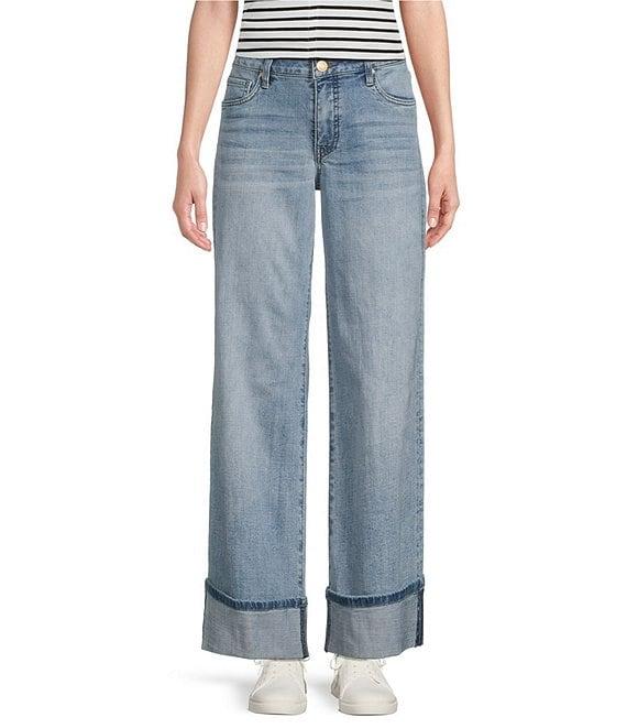 KUT from the Kloth Meg Fab-Ab High Rise Wide Leg Roll-Up Jeans Product Image
