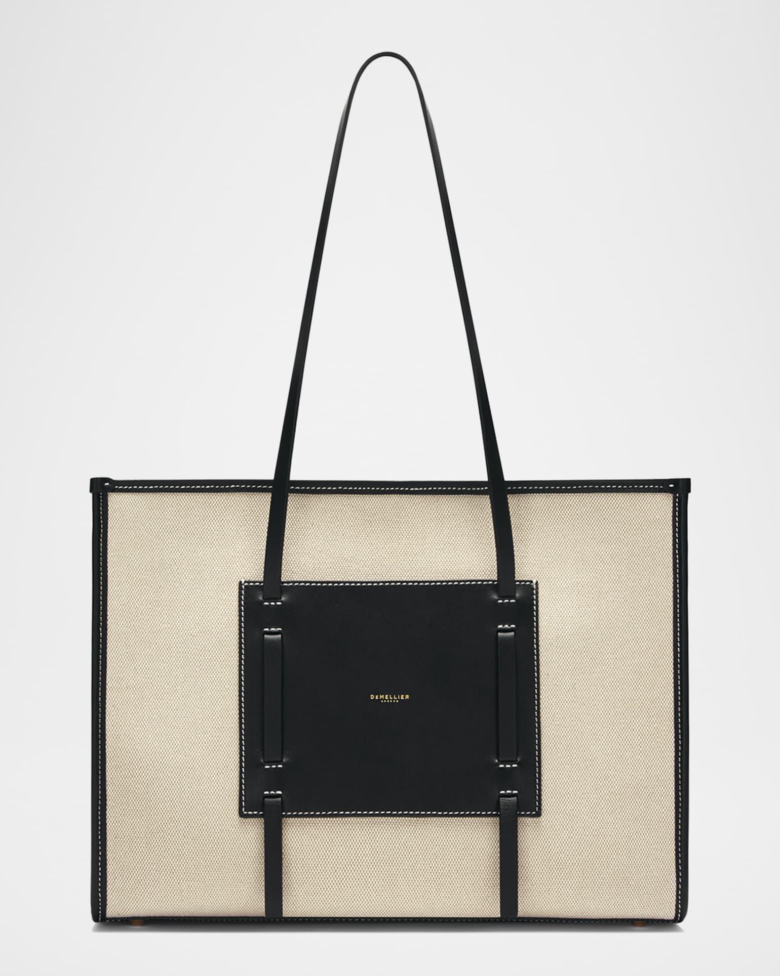 The Capri Canvas and Leather Box Tote Bag Product Image