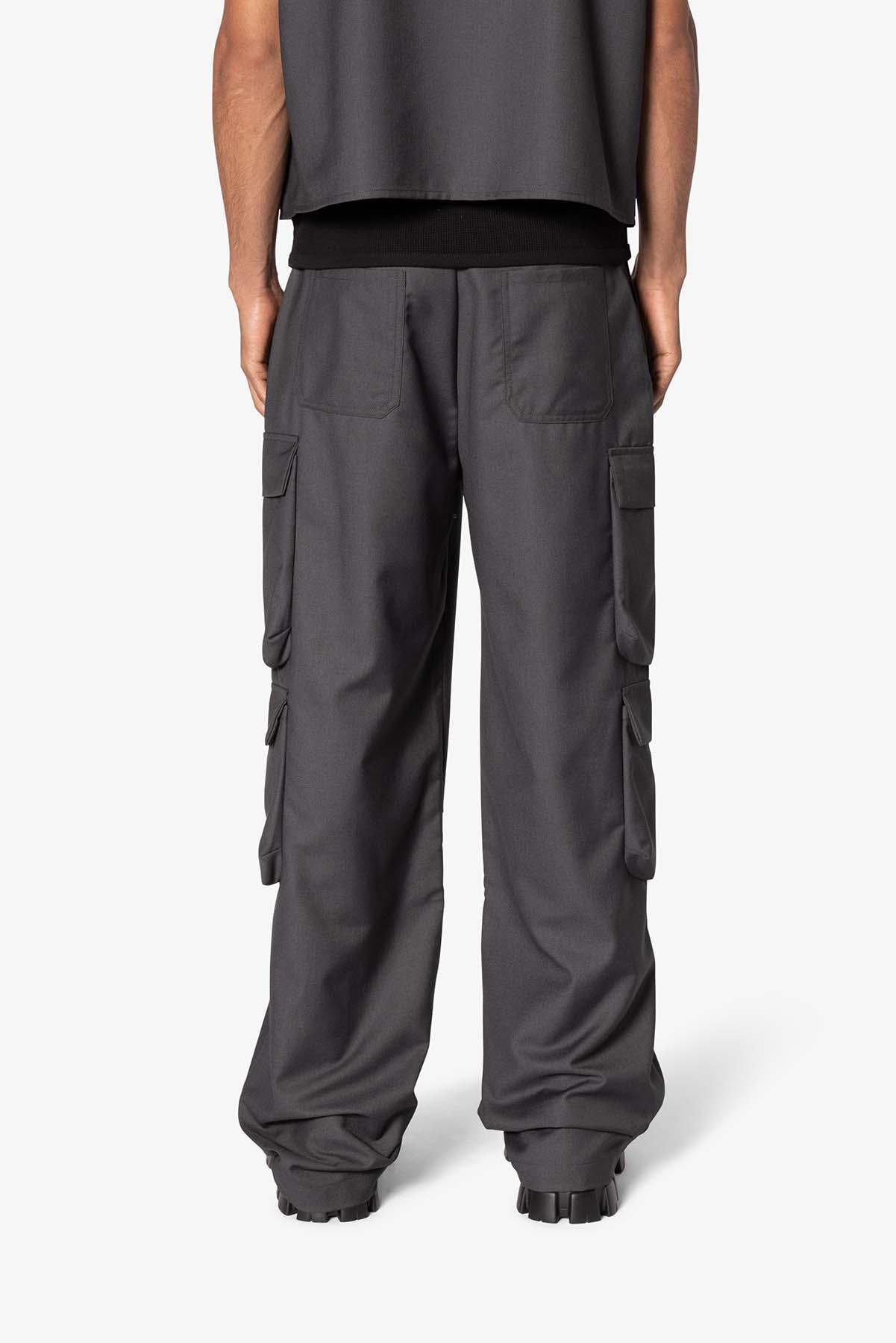 Bonded Gabardine Cargo Pants - Grey Product Image