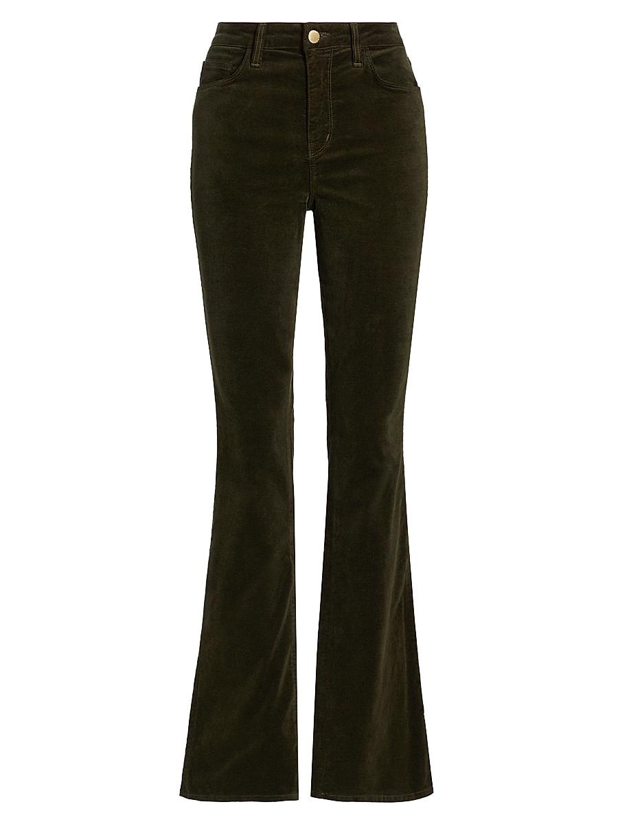 Womens Stevie High-Rise Velvet Straight-Leg Jeans Product Image