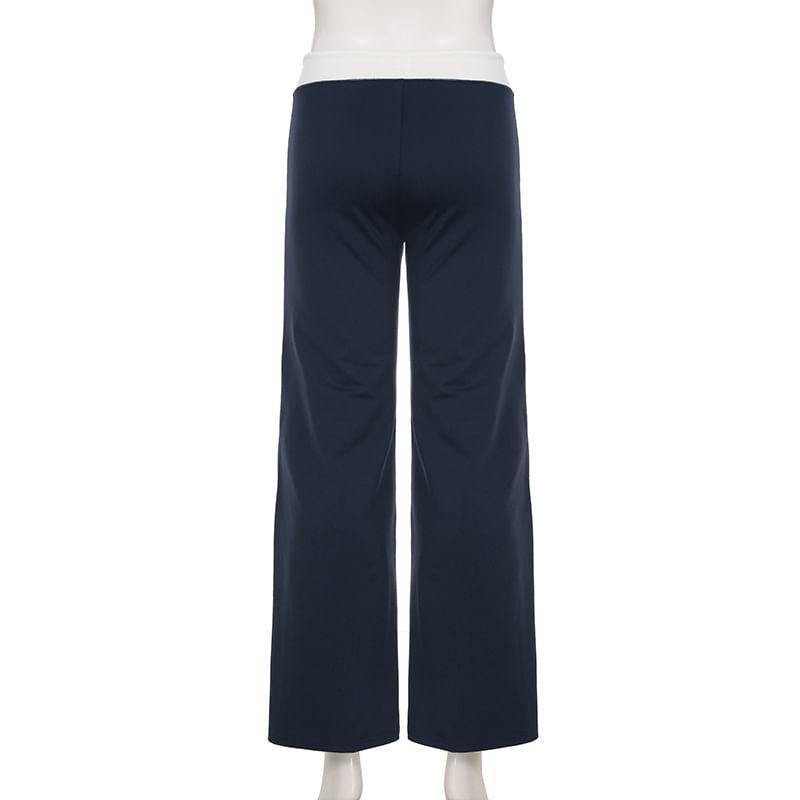 High Rise Bow Print Flared Sweatpants Product Image