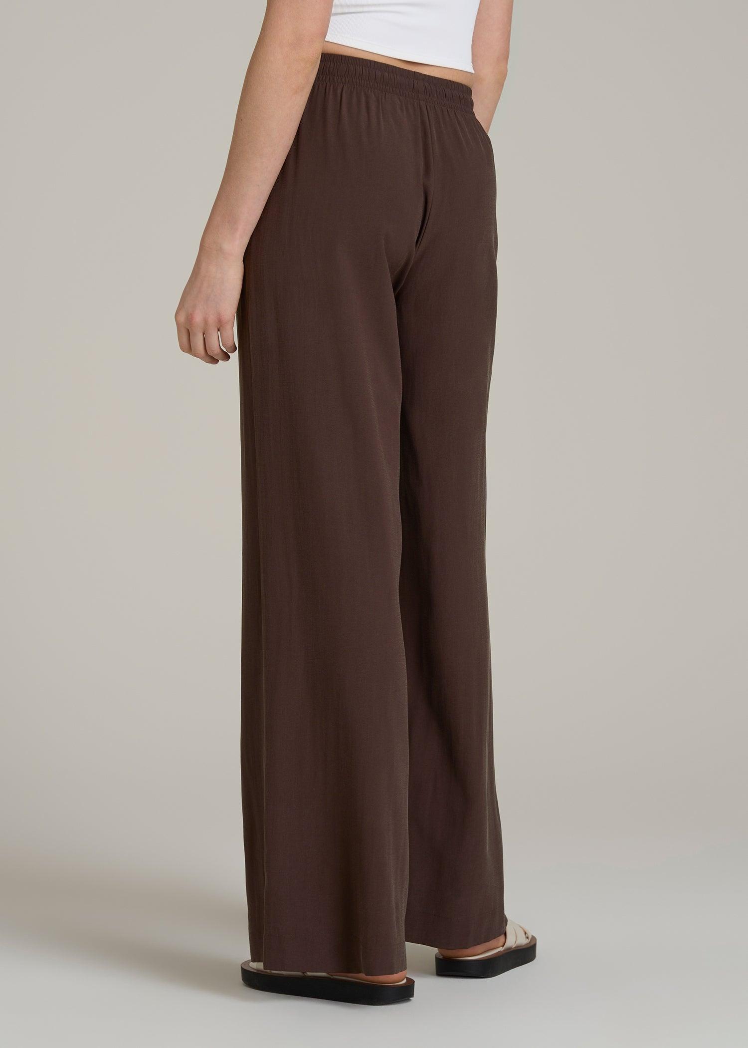 Relaxed Pull-On Pants for Tall Women in Espresso Female Product Image