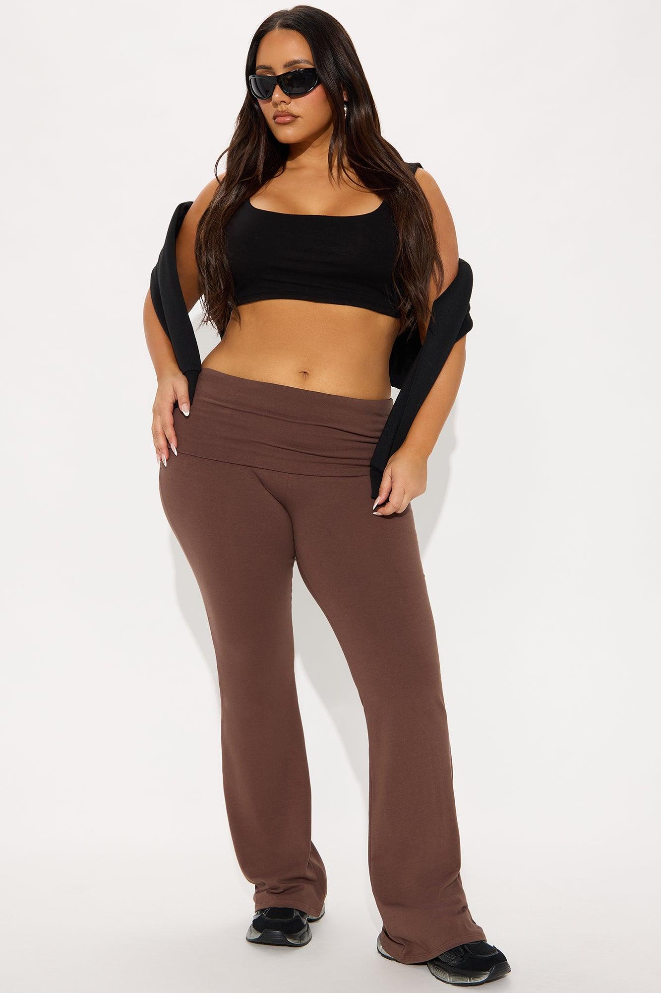 Adriana Foldover Flare Pant - Chocolate Product Image