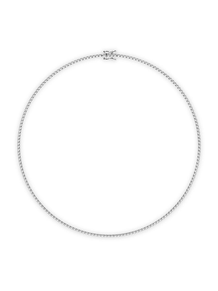 Womens 14K White Gold & 5.50 TCW Diamond Tennis Necklace Product Image