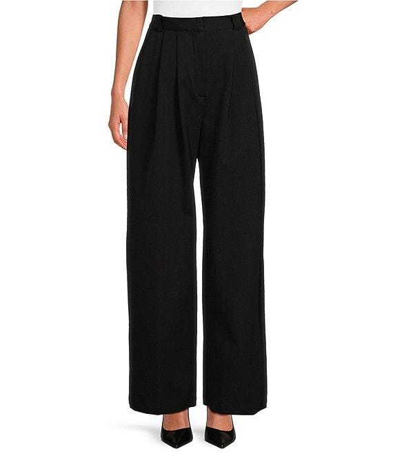 COREY LYNN CALTER Rowan Stretch Twill Wide Leg Pleated Trouser Pant Product Image