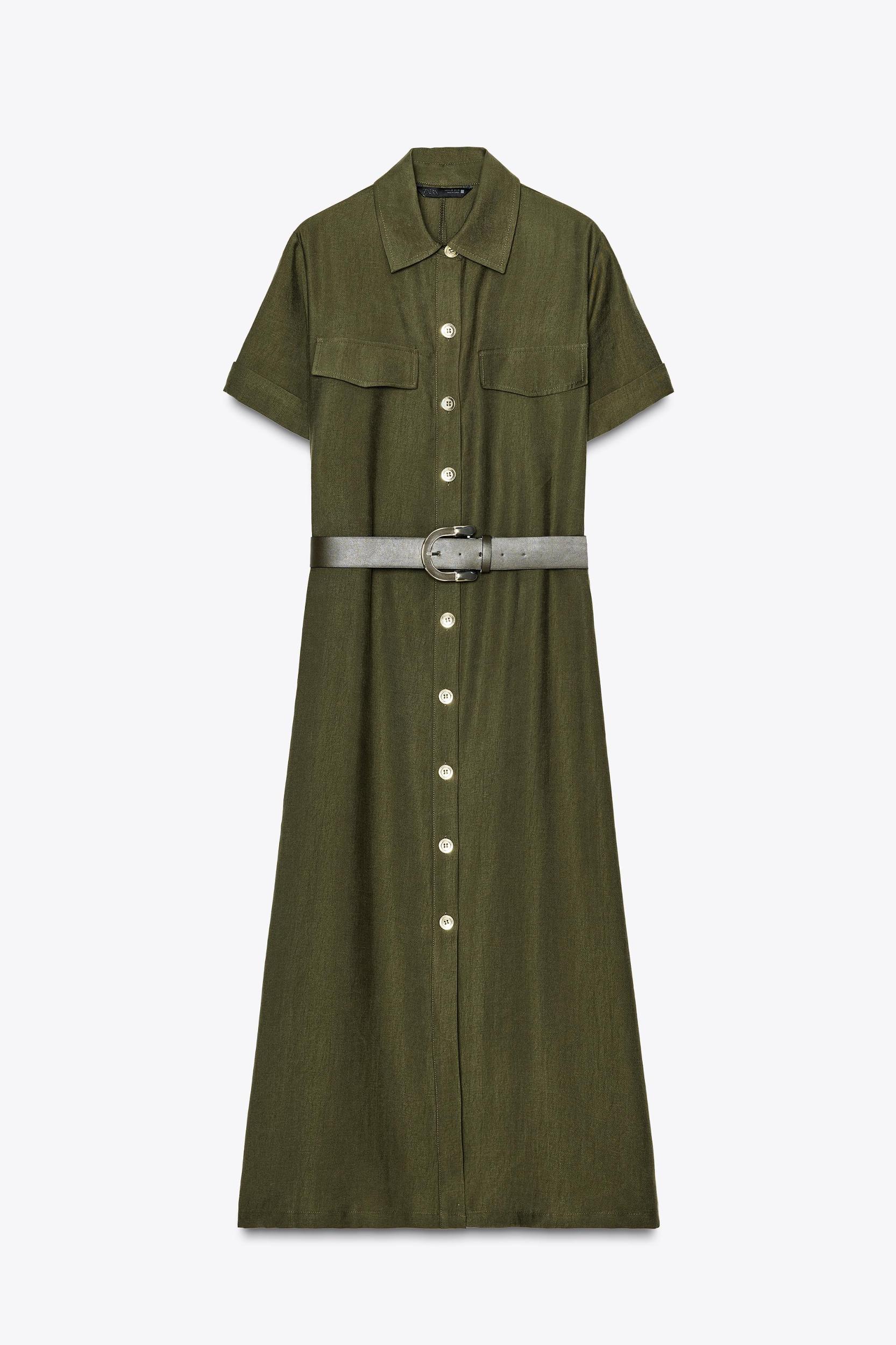 BELTED MIDI DRESS Product Image