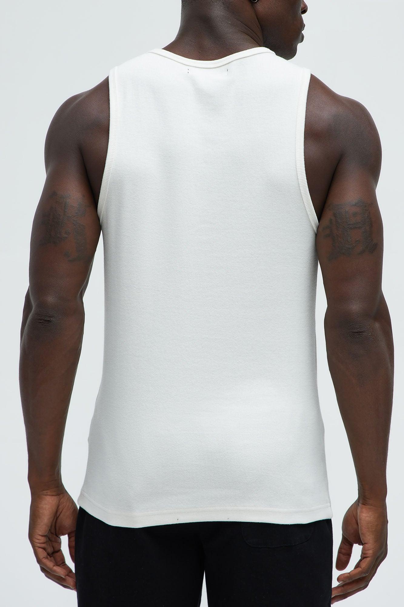 Classic Ribbed Tank Top - White Product Image