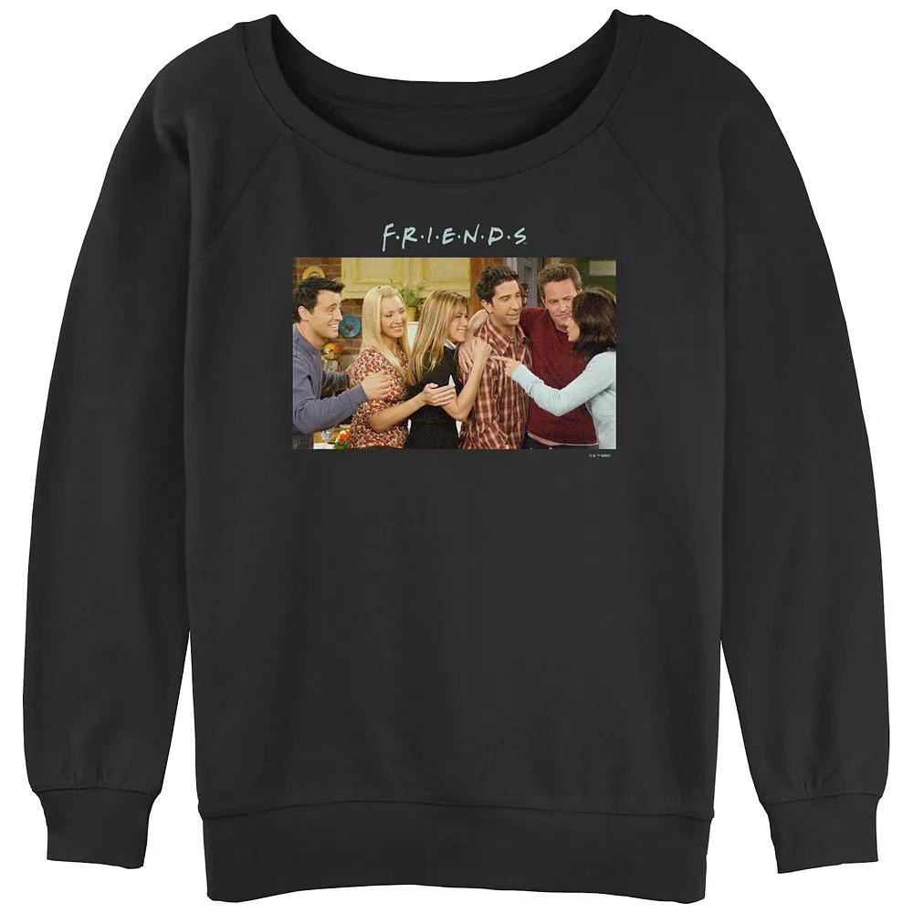 Juniors' Friends Group Scene Graphic Slouchy Terry Pullover, Women's, Size: XL, Black Product Image